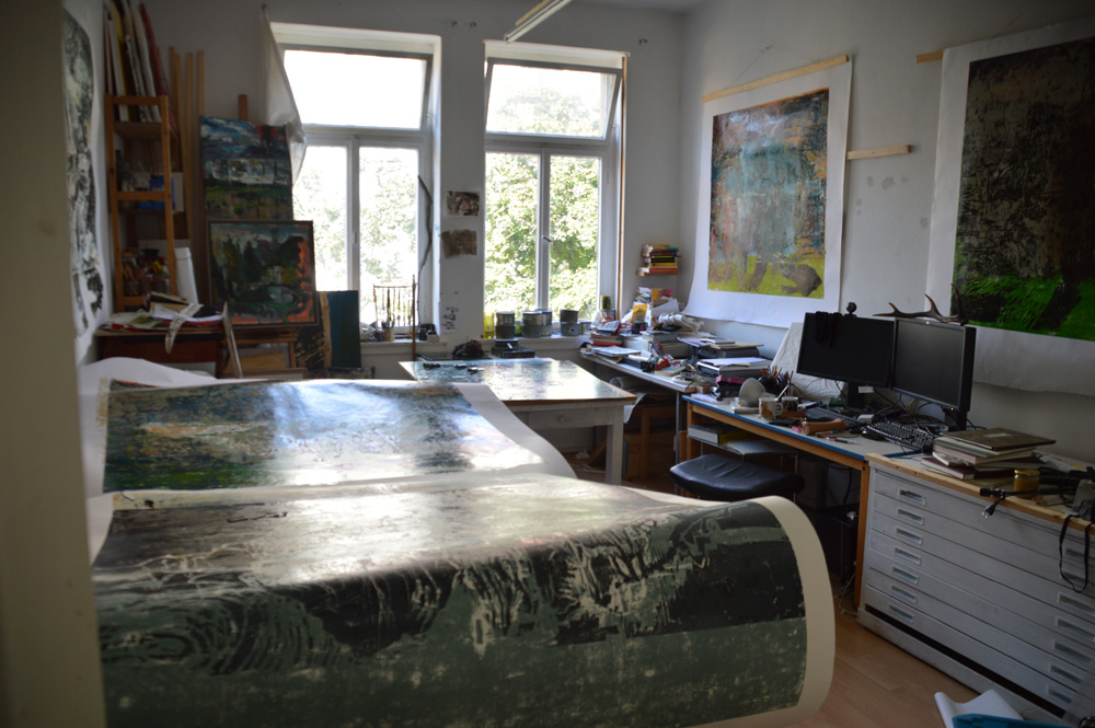 Holzschnitte im Atelier